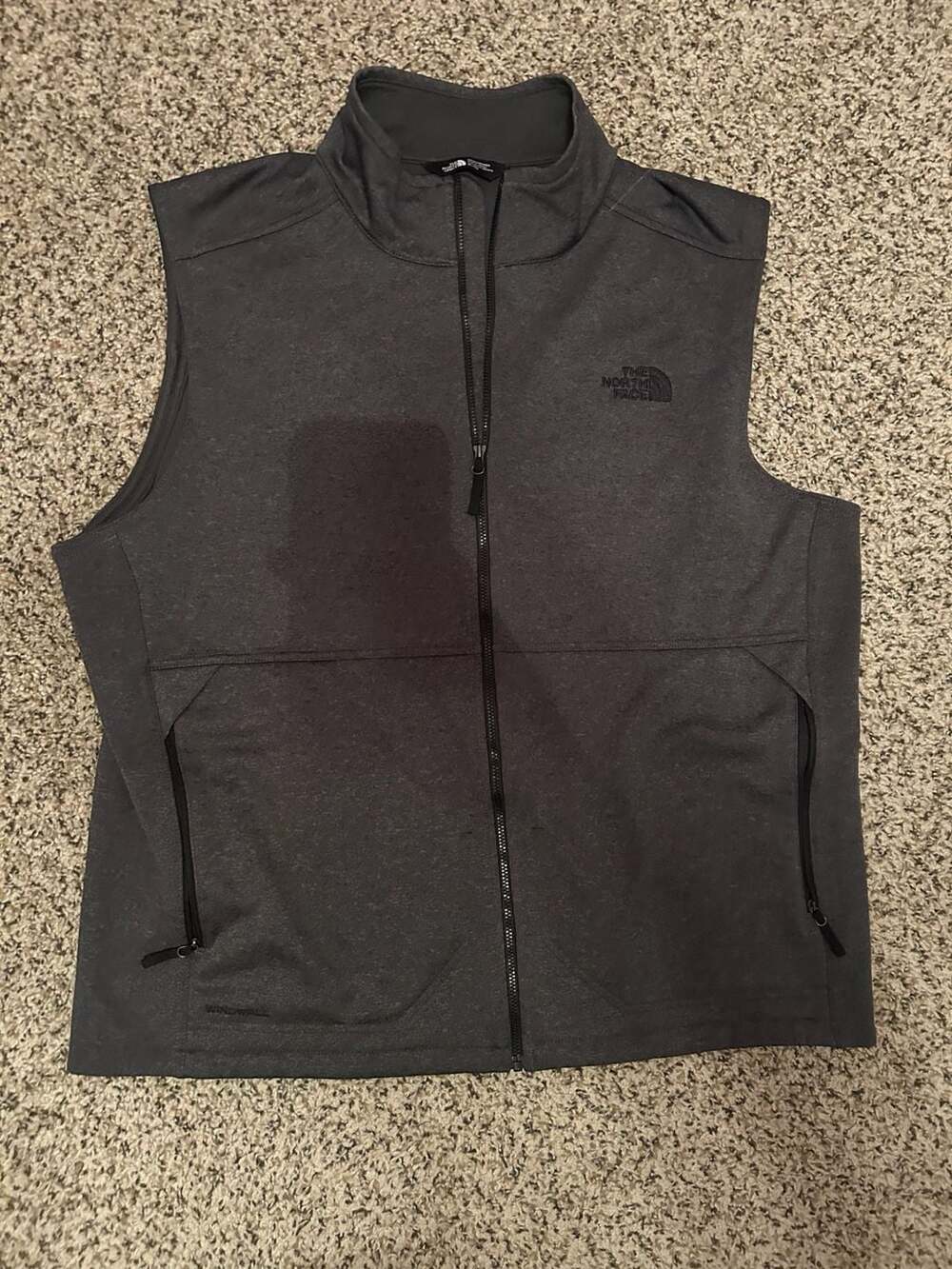 The North Face WindWall Soft Shell Full Zip Vest Dark Grey